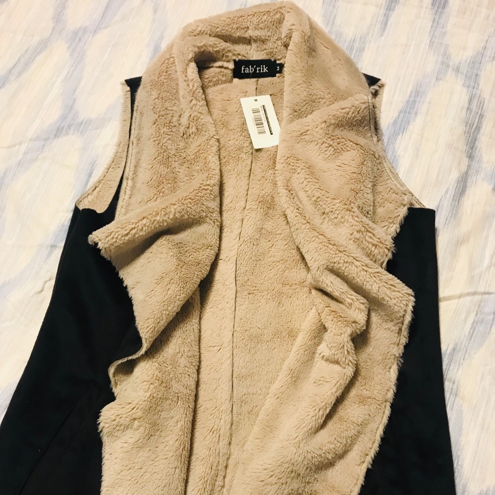 NWT - Fur Lined Suede Vest
